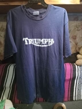 Vintage Triumph Navy Blue Logo Short Sleeve Tee
